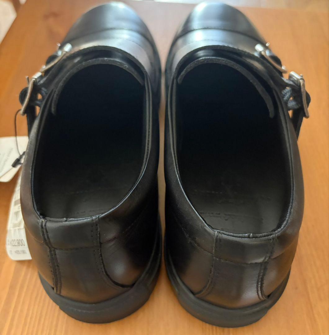 HILTON ブラック ダブルモンクシューズ 25.0cm