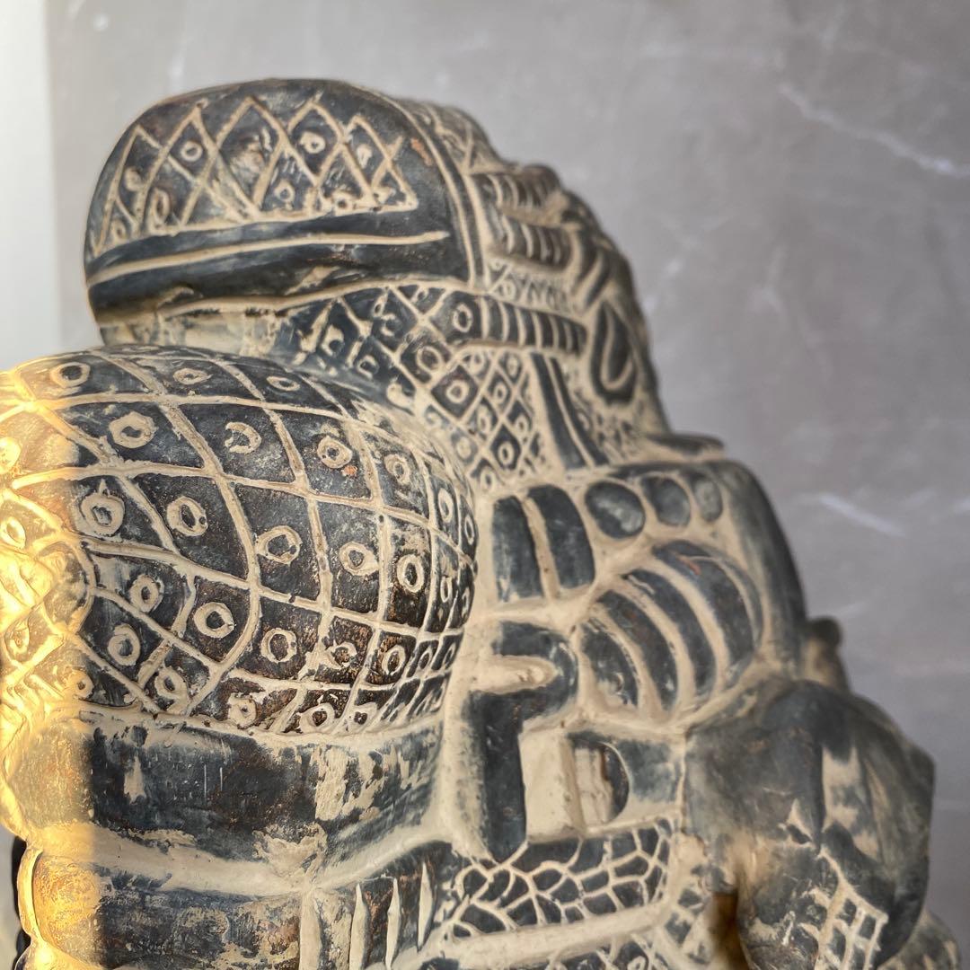 高36cm アステカ神話の地母神コアトリクエの像　インテリア　メキシコ工芸品