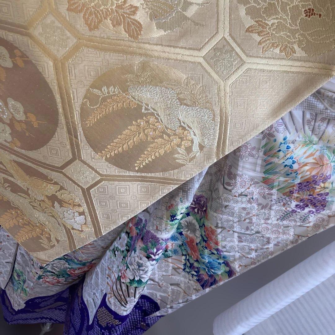 豪華振袖フルセットお探しの方に　白地　ホワイト　花柄　金彩　成人式