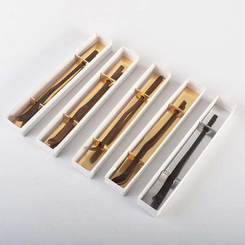 茶道具　黒柿製　茶杓　5点まとめて　箱付　N　6403