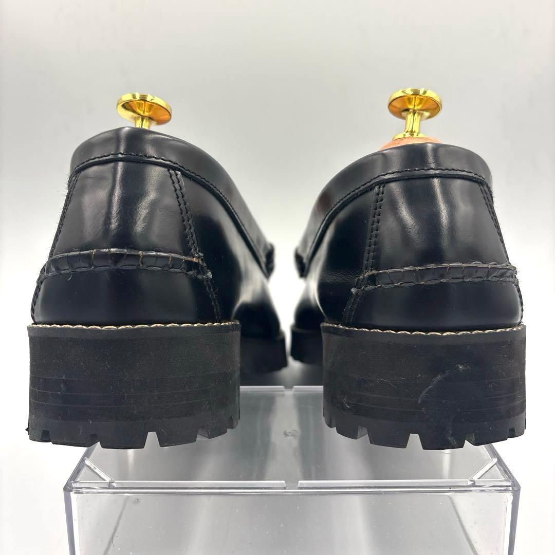 The Kenford Fineshoeタンクソールキルトタッセル ローファー黒