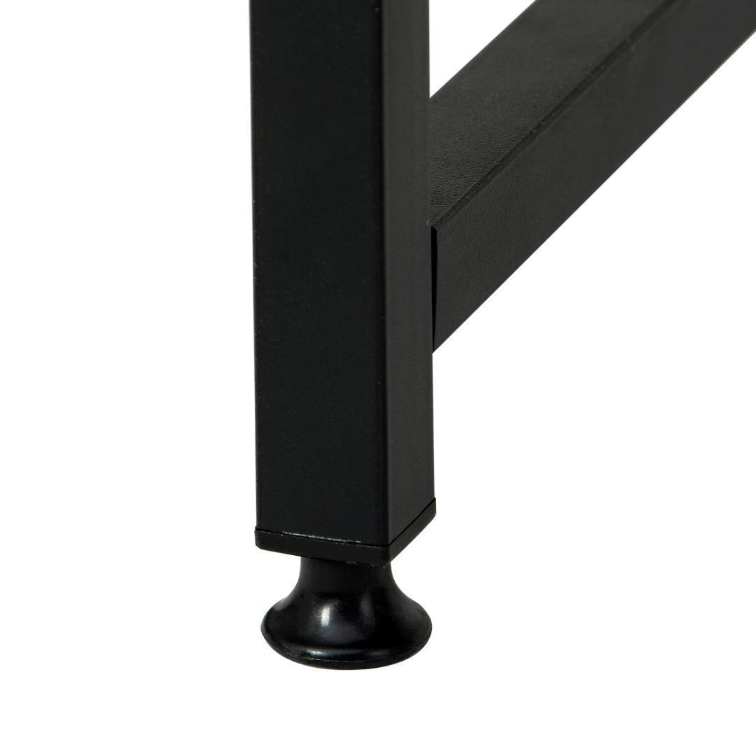 【ブラック】パソコンデスク キャスター付きで移動可能ラック付き デスクワークデス