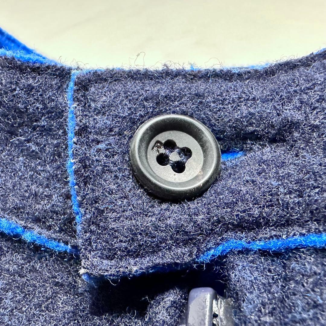 現行タグ✨45R 縮絨ウールジャケット ダブルジップアップブルゾン 秋冬 紺 2