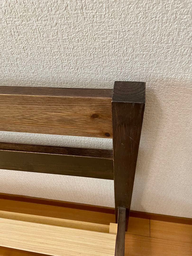 天然木　木製ダブルベッドフレーム