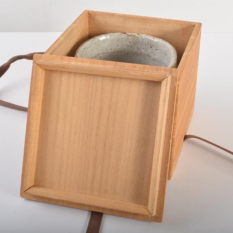 茶道具　加藤唐九郎　一無斎（一ム斎）作　鼠志野　茶碗　共布共箱　D　R6708