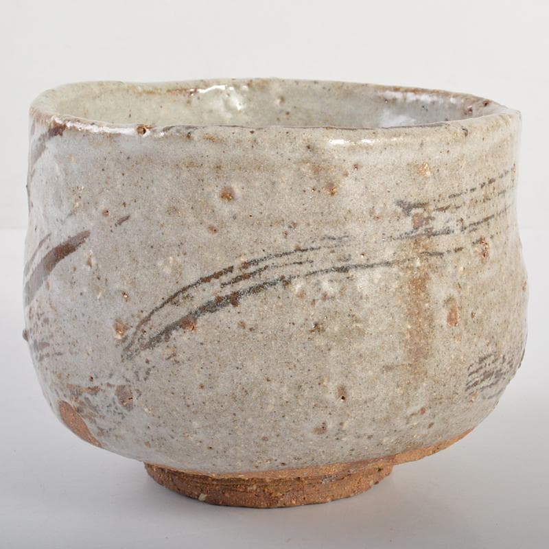 茶道具　加藤唐九郎　一無斎（一ム斎）作　鼠志野　茶碗　共布共箱　D　R6708