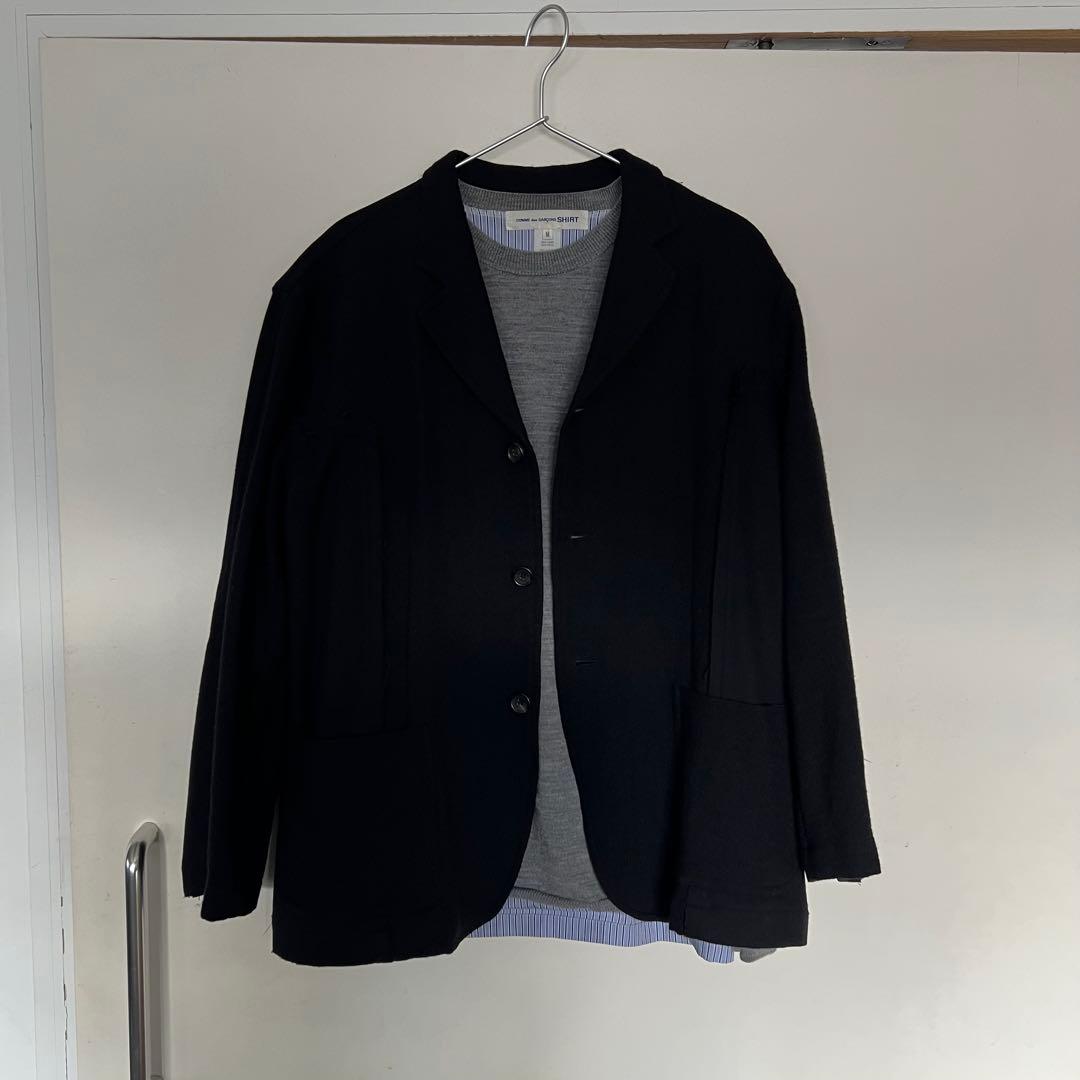 COMME des GARCONS SHIRT｜ストライプシャツ切替ニット