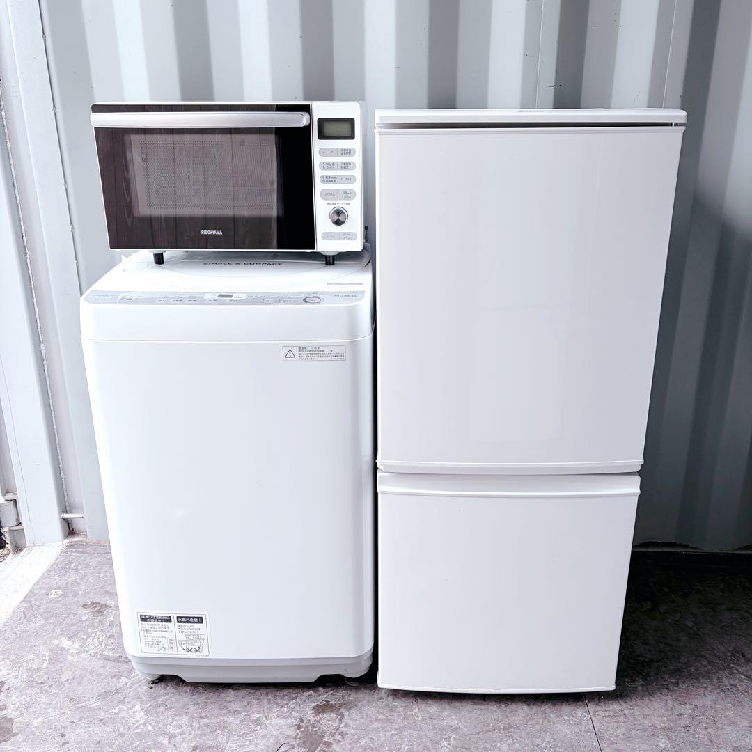 運搬取付無料！ホワイト純正シャープ2大家電＋オーブンレンジ3点セット！完動超美品