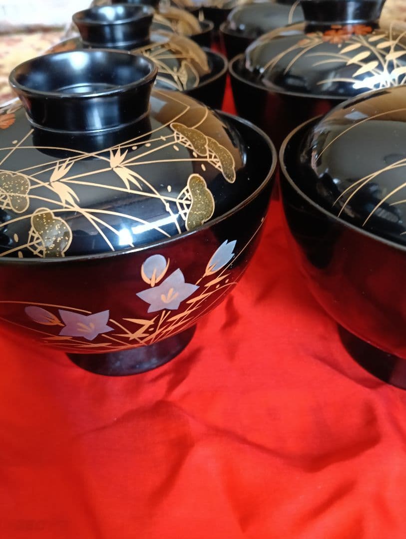 漆器　輪島塗　木製　蓋付椀　お煮物椀　吸物椀　9客