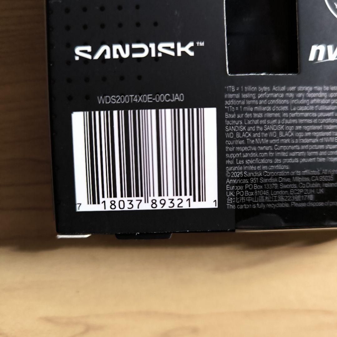 WD　BLACK SN7100 2TB SSD WDS200T4X0E