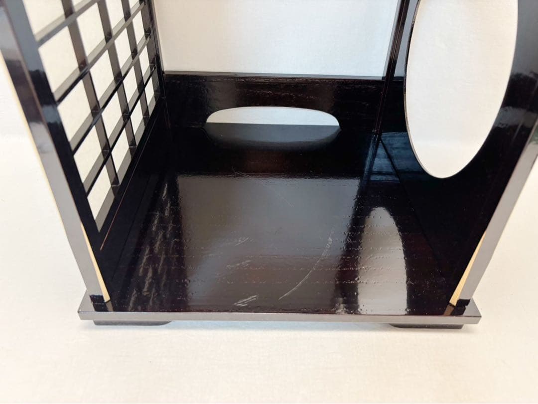 茶道具 宗悦作 木製溜塗 吉野棚 圓能斎好写 組み立式 おしゃれ 水指棚 元箱