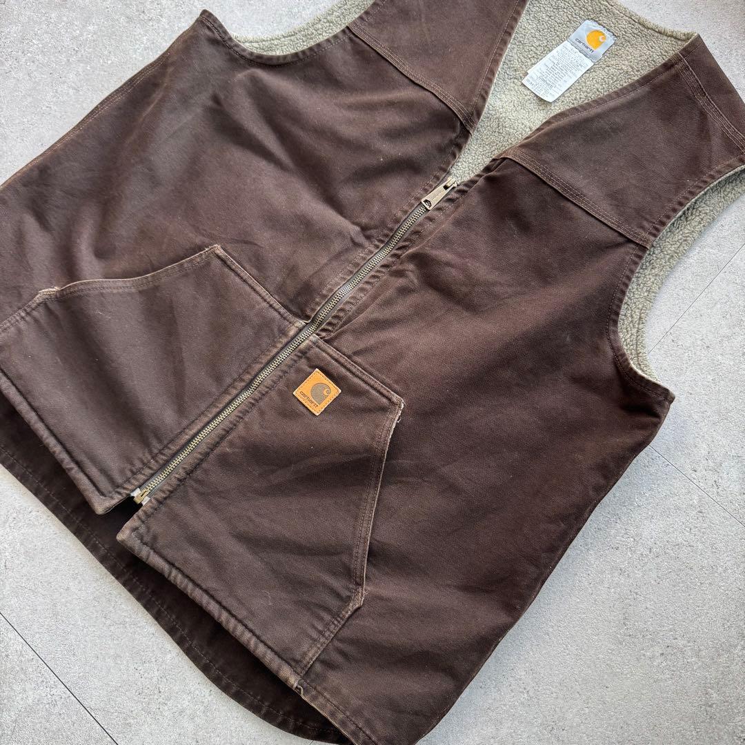 極上 90s カーハート ダックベスト ボア v26 DKB XL tall