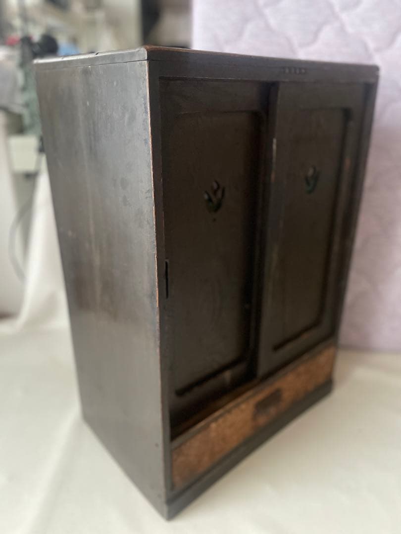 小型収納箪笥 小引き出し付き 小物収納 飾り棚 小ぶり箪笥 食器棚 本棚 昭和