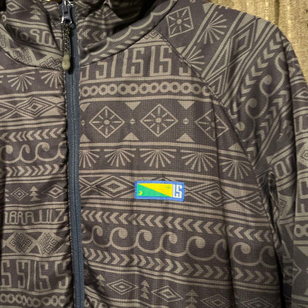 Luz Somitra フード付きジャケット M ダークグレー 幾何学模様
