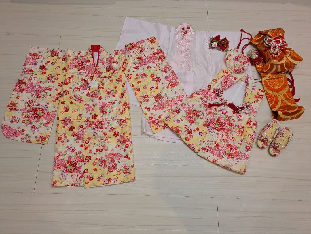 七五三 着物セット 花柄 子供用　3歳用