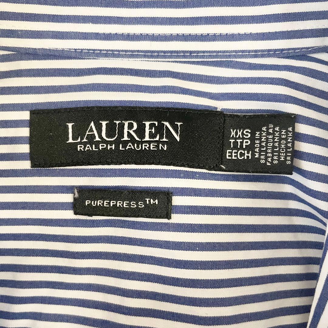 【未使用級】ローレンラルフローレン　ストライプ　シャツ　刺繍　XXS