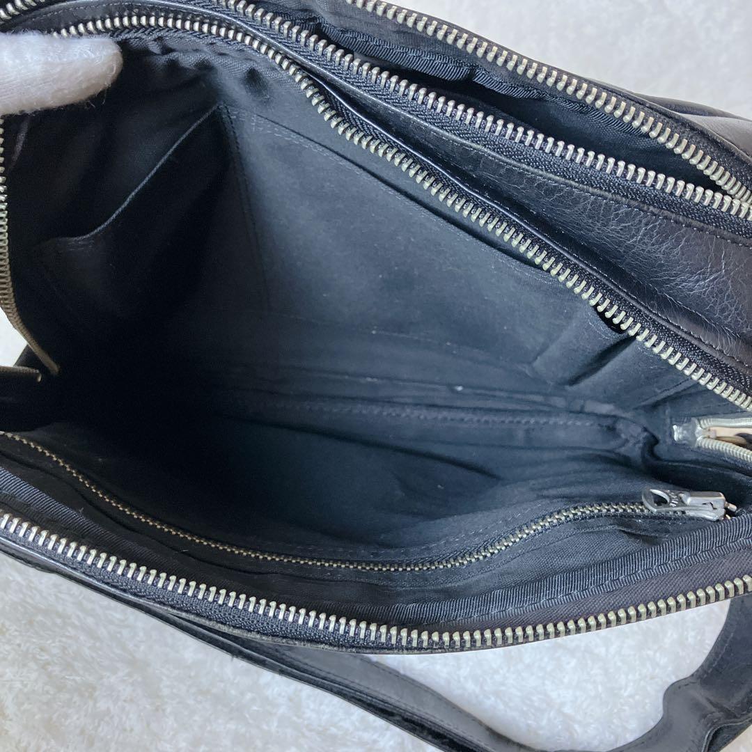 【希少】 PORTER オールレザー ショルダーバッグ 2層 ブラック 廃盤品
