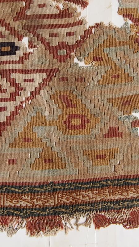 インカ帝国後期　アンデス中部、チャンカイ文化期の希少鳥紋様織裂　12～14世紀の