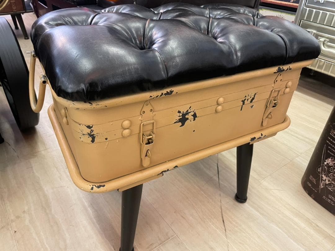 トランクスツール　3点セット　ソファ　スチール　収納ボックス　イス　スツール