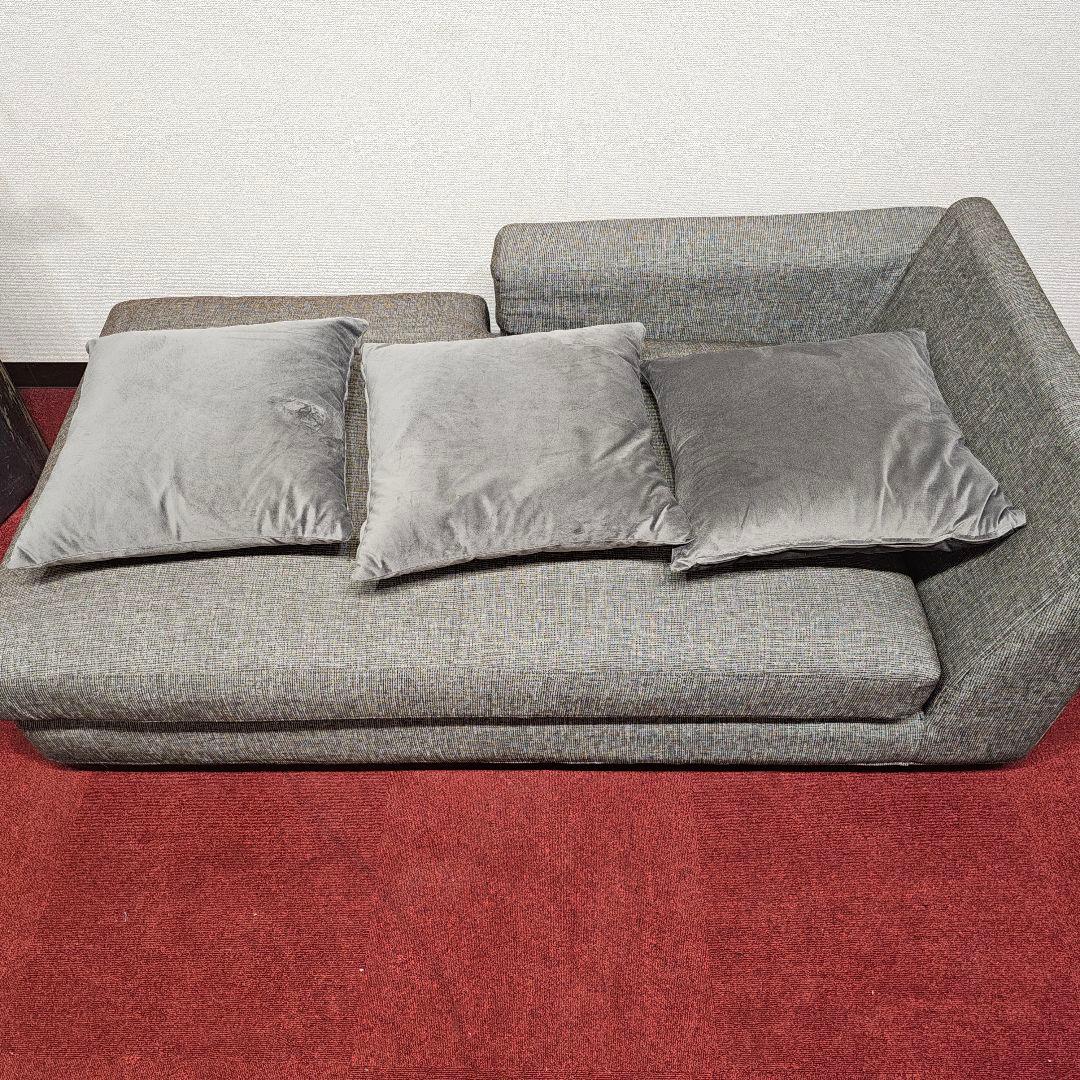 東京23区送料無料 グレーの1人掛けソファ（クッション付き）