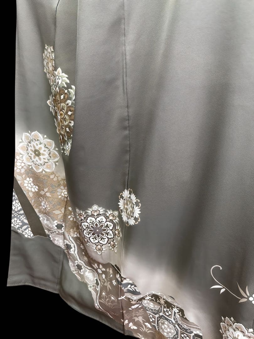 ゲリラセール！極逸品 正絹 縫い紋（刺繍紋）付き