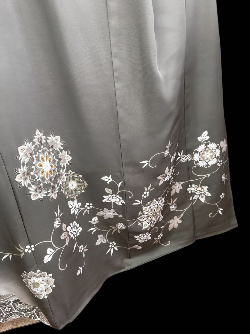 ゲリラセール！極逸品 正絹 縫い紋（刺繍紋）付き