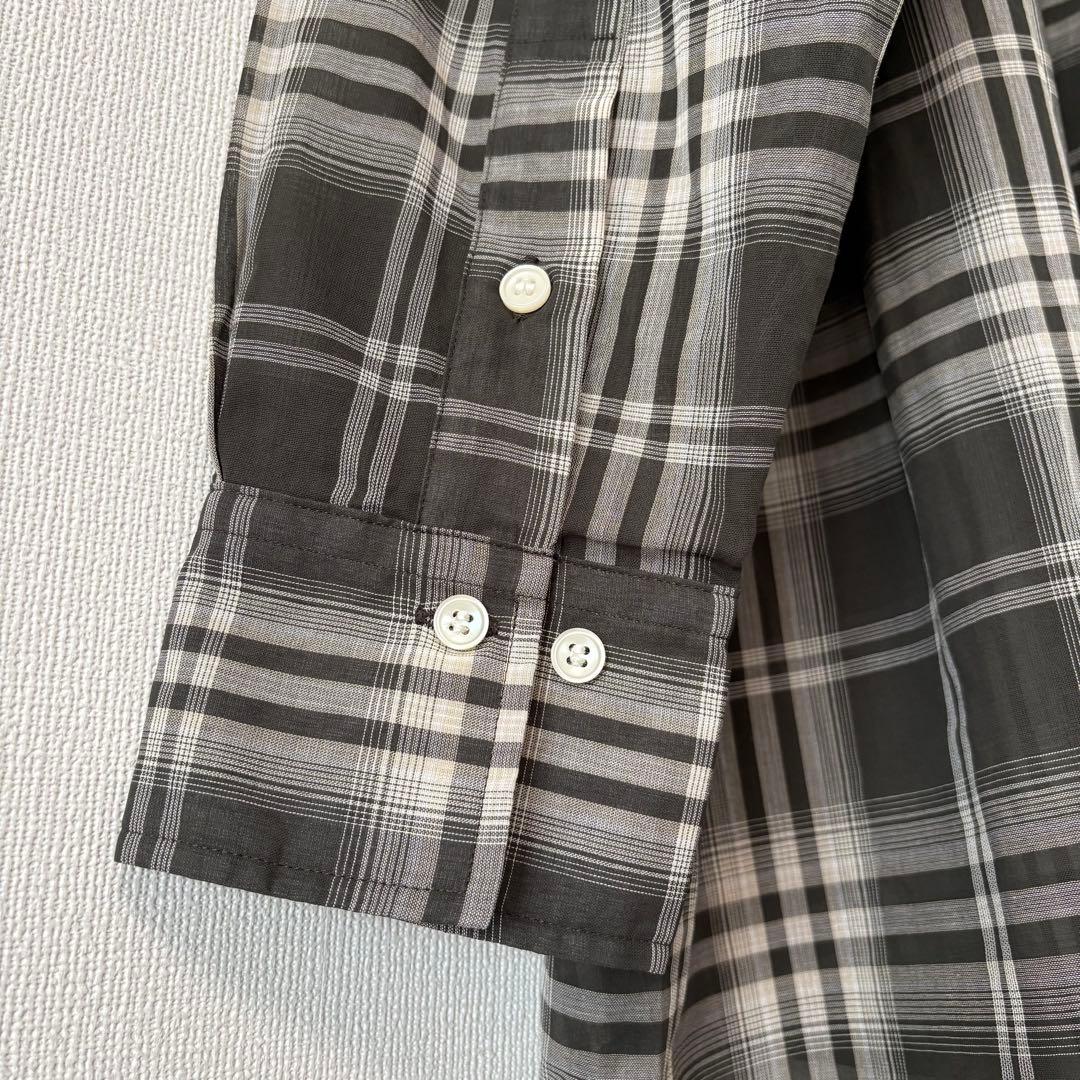 2025SS Spick & Span コットンボイルチェックシャツ 黒系