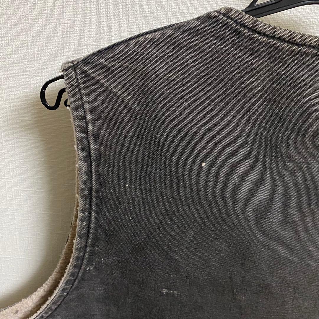 USA製 Ｌサイズ　スミクロ　フェードブラック　ダックベスト　裏ボア　カーハート