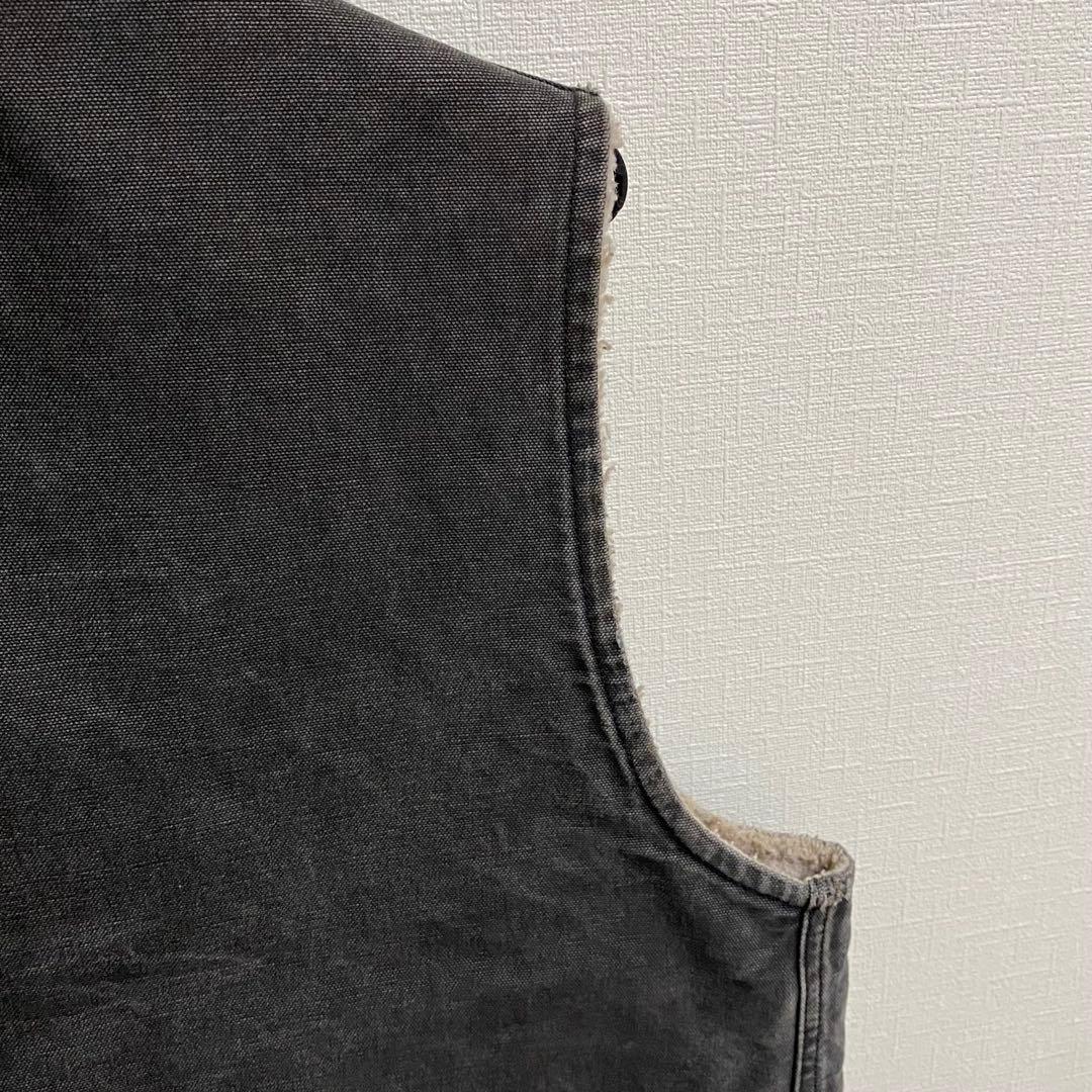 USA製 Ｌサイズ　スミクロ　フェードブラック　ダックベスト　裏ボア　カーハート