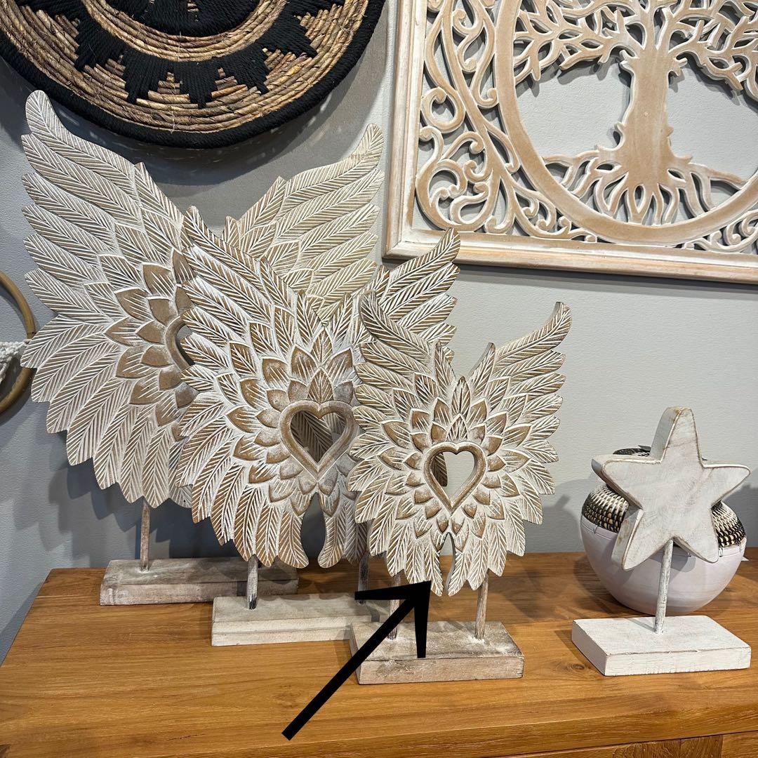 【マミー】バリ島羽根のオブジェとbohoウォールデコ