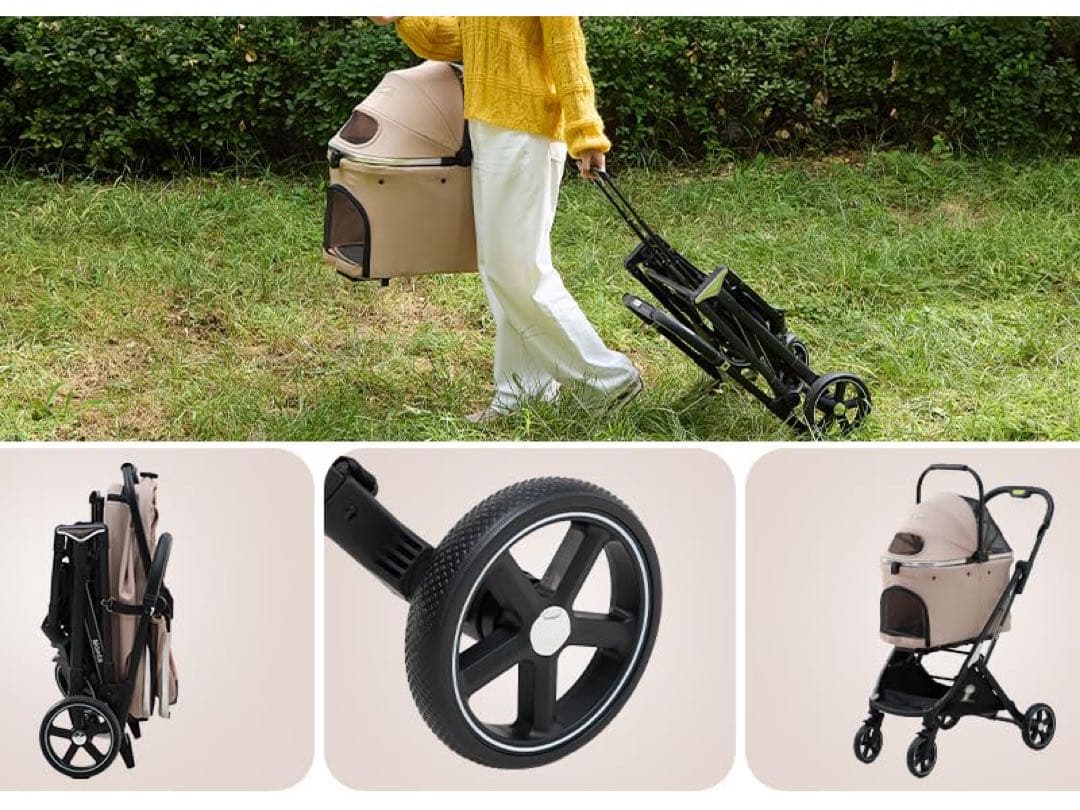 【週末限定セール】 自立型 ペットカート 折りたたみ 分離式 犬猫兼用