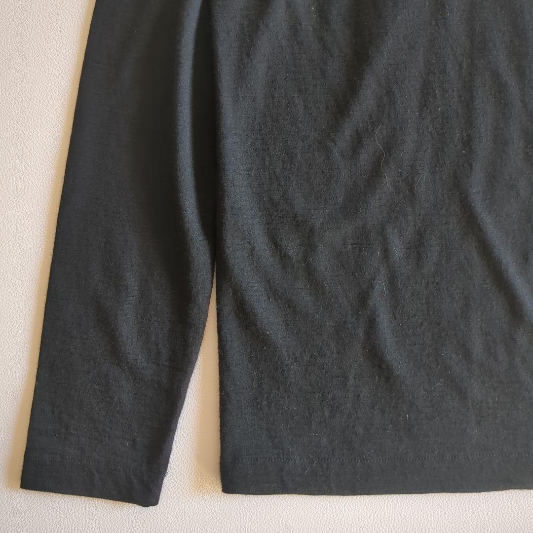 トリココムデギャルソン ニット 丸襟 バイカラー 黒 シルバー 薄手