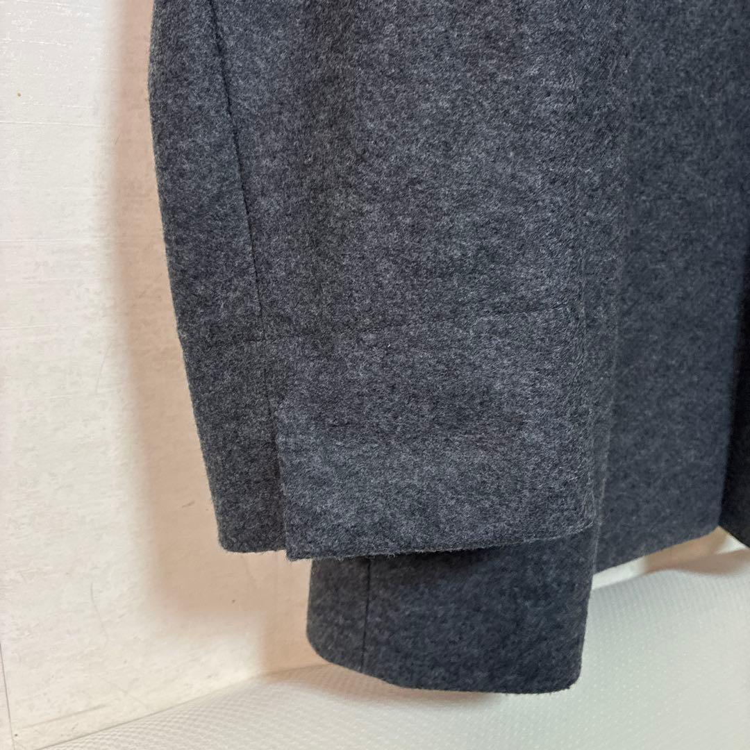 Reflect ウール混メルトンライクピーコート 7号チャコールグレー【未使用】
