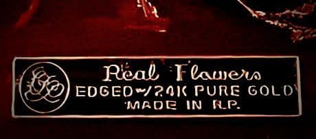 24K♤PURE GOLDエッジ加工／デンドロビウム 蘭 プリザーブドフラワー