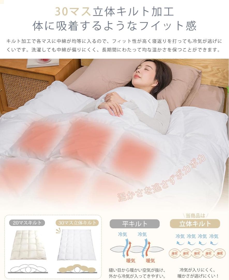掛け布団 シングル 冬用 人工羽毛布団 洗える グレー150×210cm 2枚