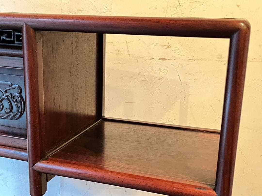 紫檀 違い棚 飾り棚 インテリア アンティーク 小ぶり