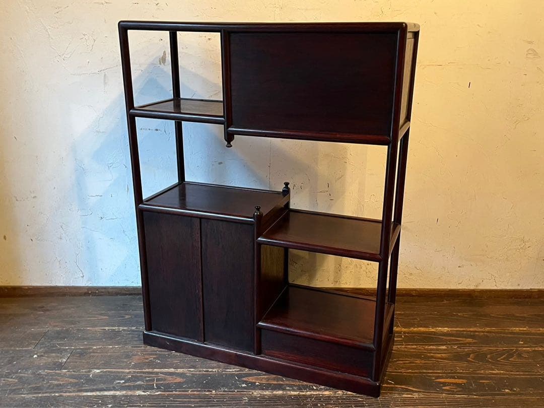 紫檀 違い棚 飾り棚 インテリア アンティーク 小ぶり