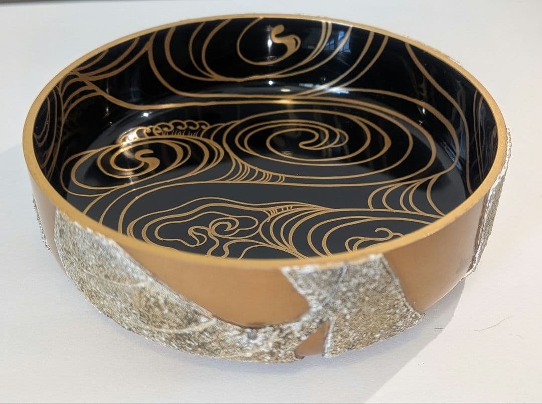 『粉溜水葵蒔絵』　新家新斉　平棗　茶道具　茶器　新斎　螺鈿　金