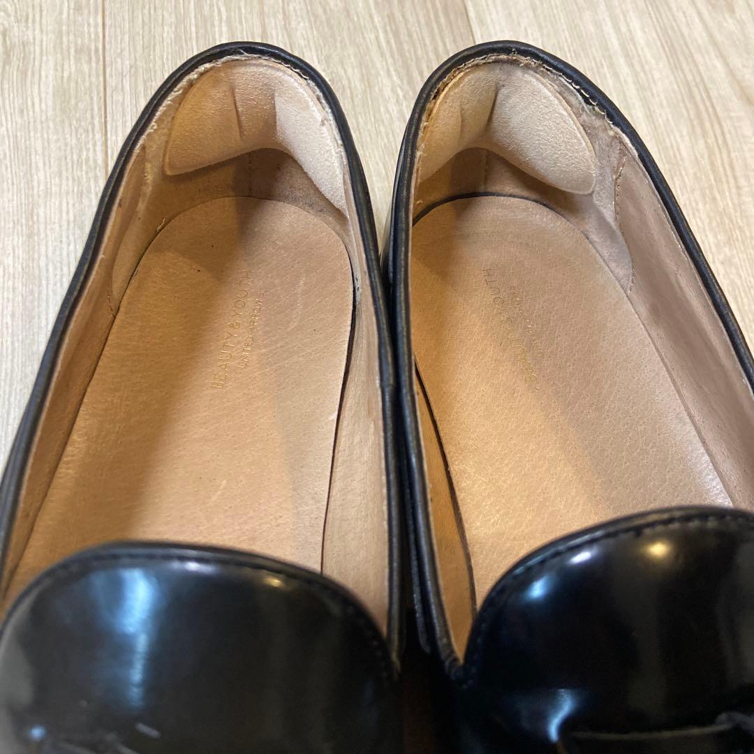 BEAUTY & YOUTH 黒レザー タッセルローファー