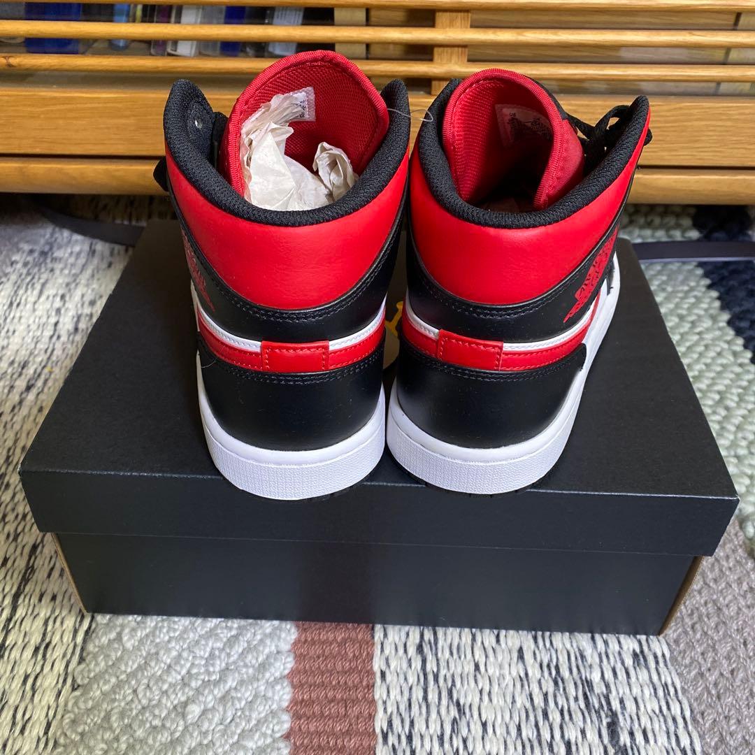 【新品】NIKE ナイキ エアジョーダン 1 ミッド 27.0cm 黒赤白