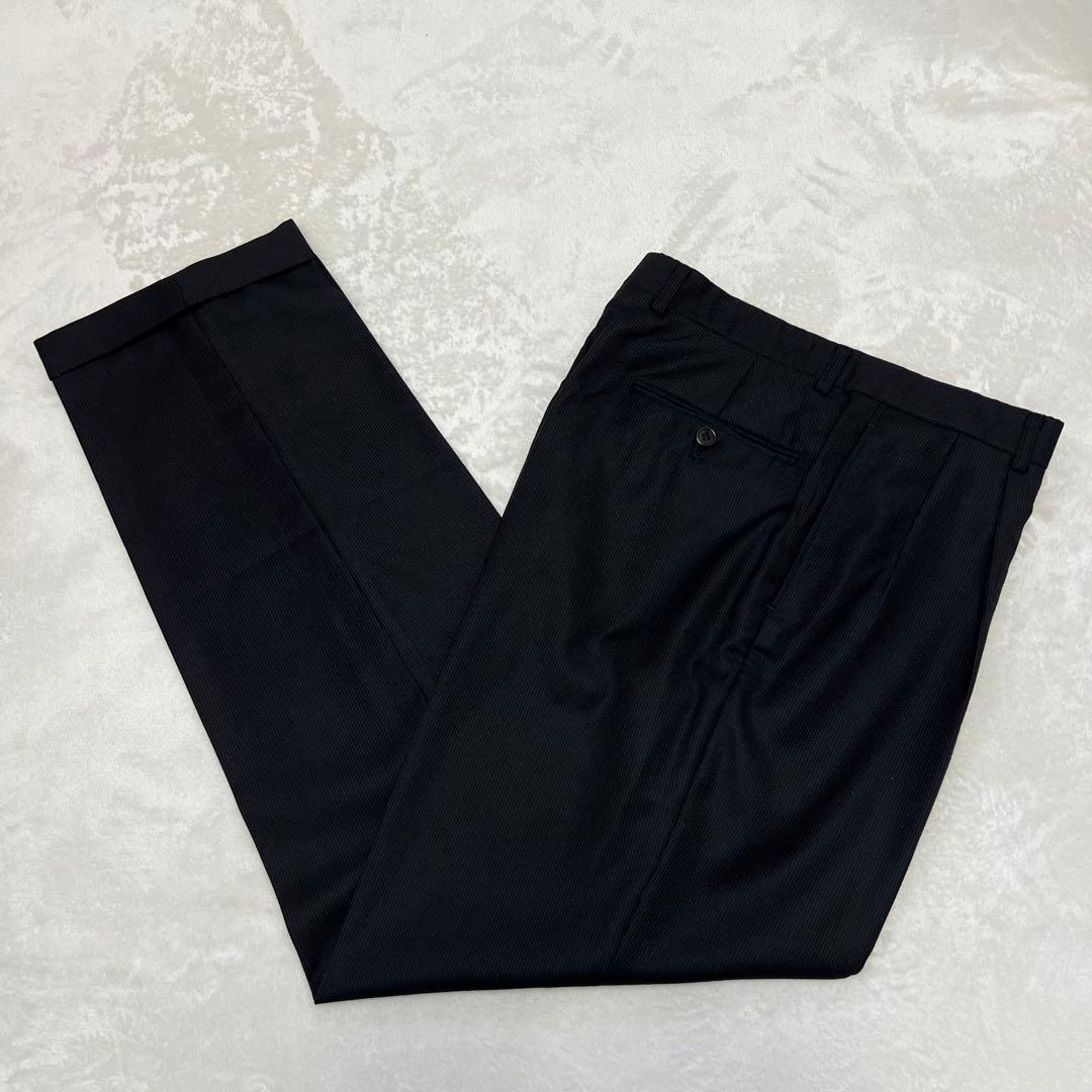 【美品】 ポールスミス　スーツセット　黒ストライプ　XL