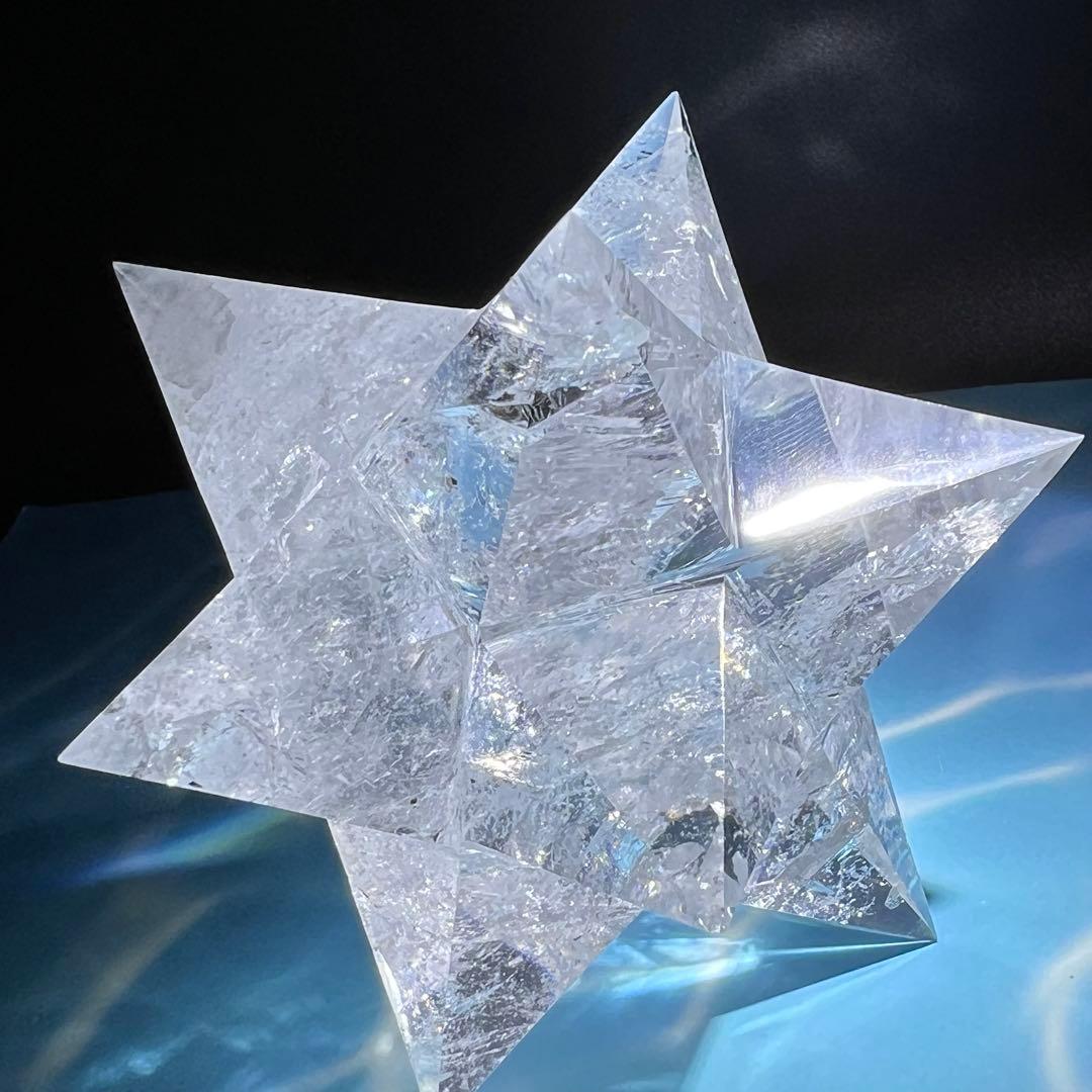 ☆特別出品☆透明度にギラギラクラック☆究極形状☆レインボー 水晶 アステロイド