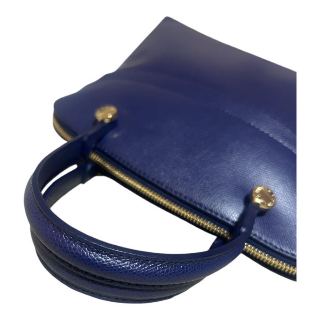 【極美品】 FURLA フルラ　パイパー　2wayバッグ ブルーレザー