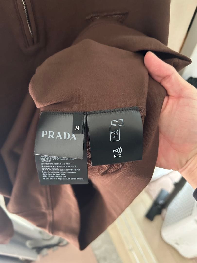 PRADA 25aw コットンフリースのポロシャツ