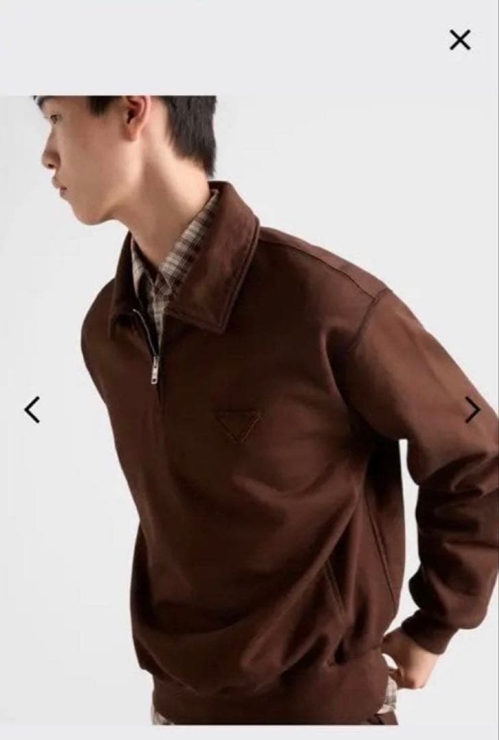 PRADA 25aw コットンフリースのポロシャツ