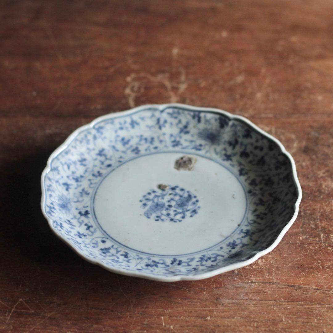 古伊万里 元禄伊万里 藍柿右衛門 中皿 No.5 古美術 古道具 アンティーク