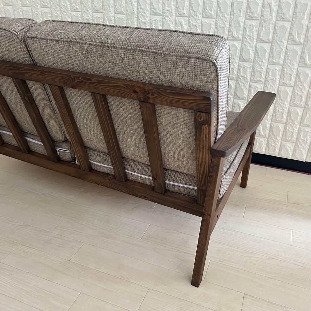 都内23区送料無料❗️ 2人掛けソファ　木製フレーム✨