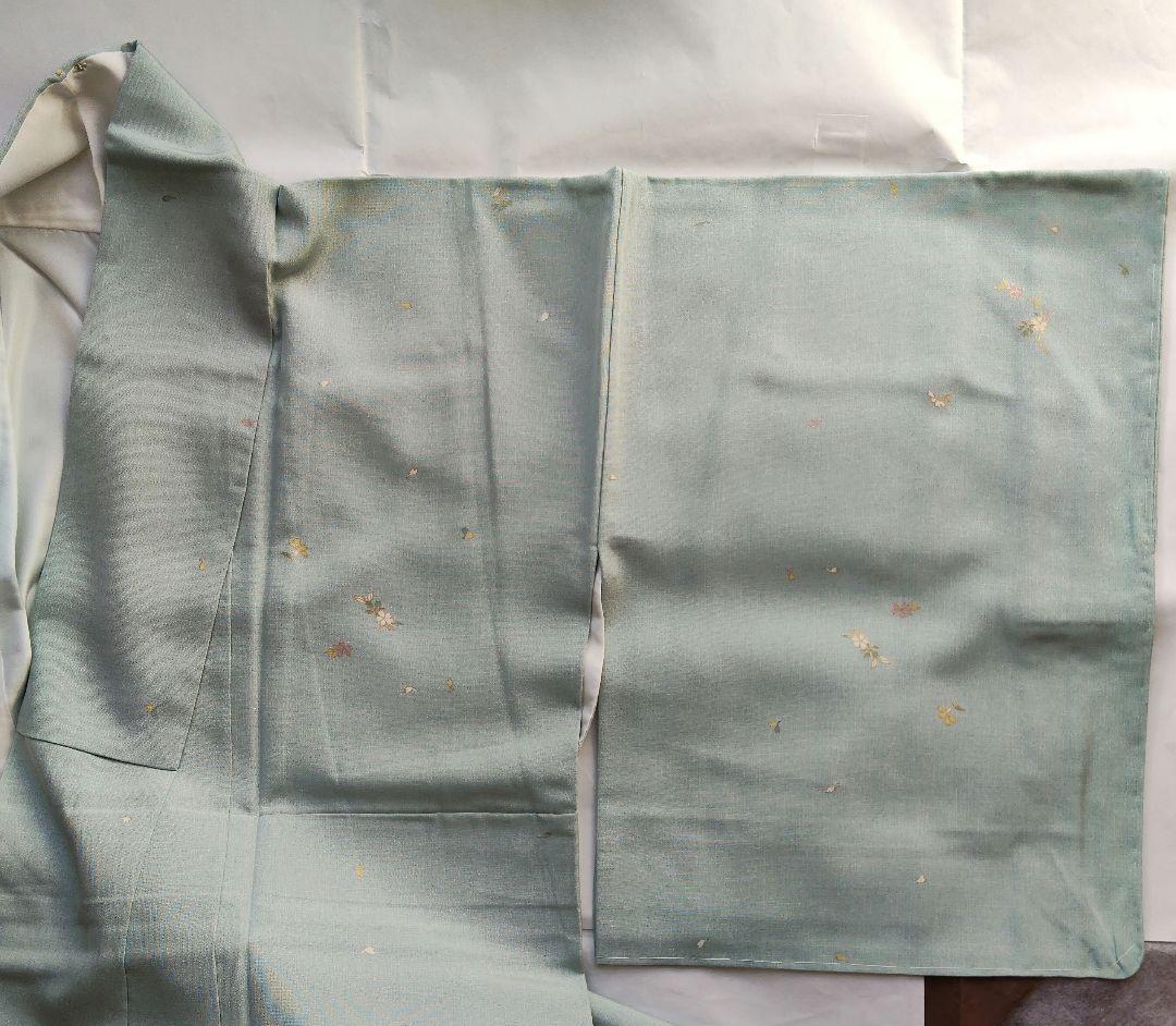小紋　袷　新品　未使用　薄緑