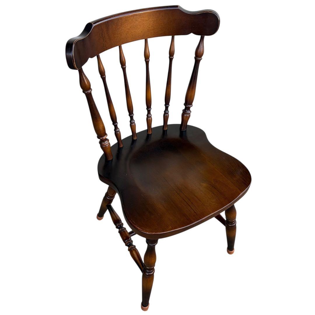 【美品】飛騨産業　ダイニングチェア ダークブラウン　アンティーク