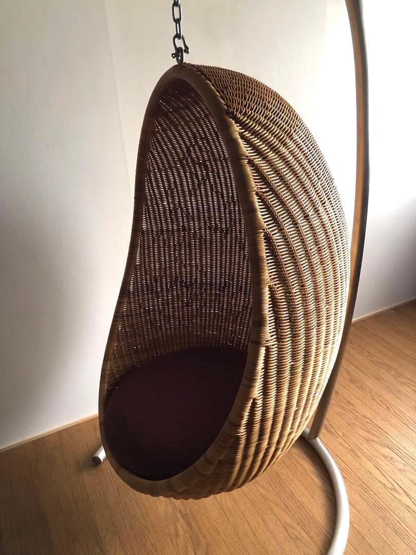 名作 ヤマカワラタン製 ナナディッツェル ハンギングエッグチェア 北欧 デザイン